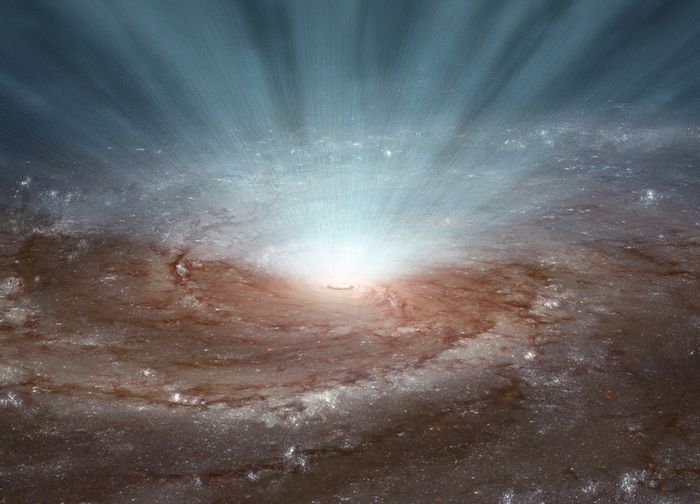 A bright black hole in space generates fierce space wind A bright black hole in space generates fierce space wind