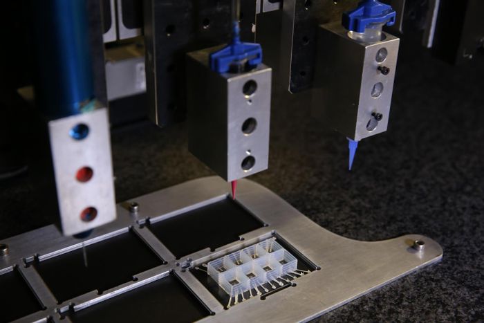 The heart-on-a-chip is made entirely using multi-material 3D printing in a single automated procedure, integrating six custom printing inks at micrometer resolution.